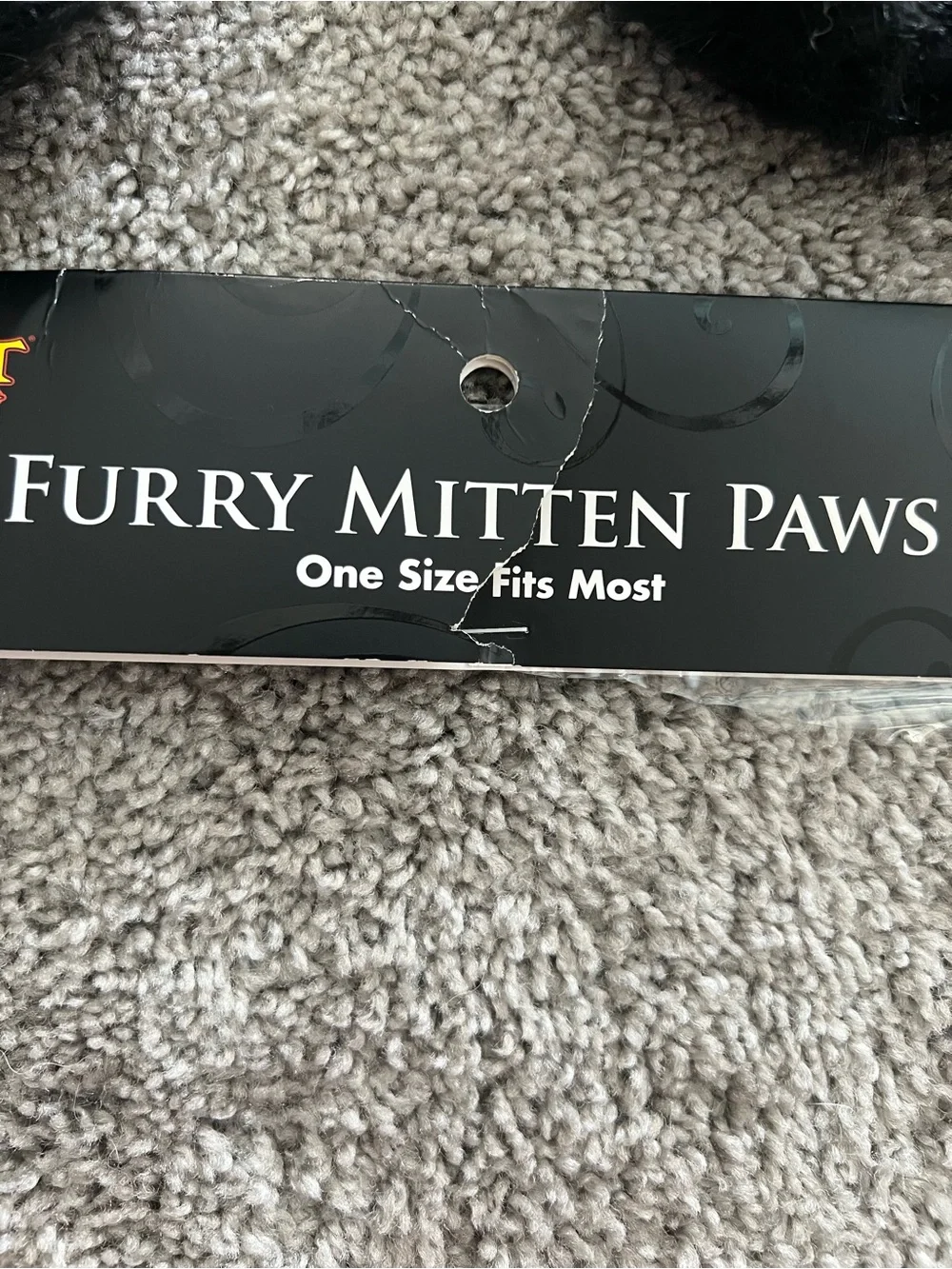 Furry Mitten Black and White Cat Paws